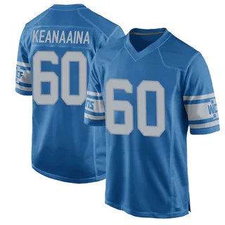 Aidan Keanaaina Detroit Lions Men's Game Throwback Vapor Untouchable Nike Jersey - Blue