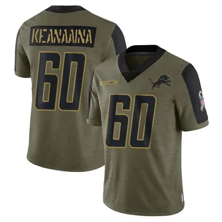 Aidan Keanaaina Detroit Lions Men's Limited 2021 Salute To Service Nike Jersey - Olive