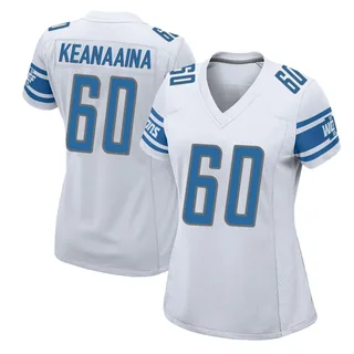 Aidan Keanaaina Detroit Lions Women's Game Nike Jersey - White