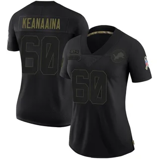 Aidan Keanaaina Detroit Lions Women's Limited 2020 Salute To Service Nike Jersey - Black