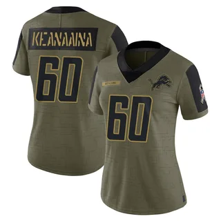 Aidan Keanaaina Detroit Lions Women's Limited 2021 Salute To Service Nike Jersey - Olive