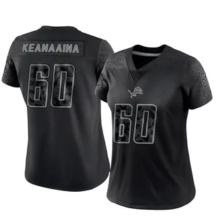 Aidan Keanaaina Detroit Lions Women's Limited Reflective Nike Jersey - Black