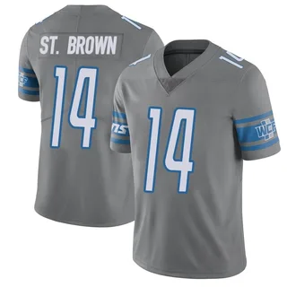 Amon-Ra St. Brown Detroit Lions Men's Limited Color Rush Steel Vapor Untouchable Nike Jersey - Brown
