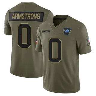 Andrew Armstrong Detroit Lions Men's Limited 2025 Salute to Service Nike Jersey - Olive