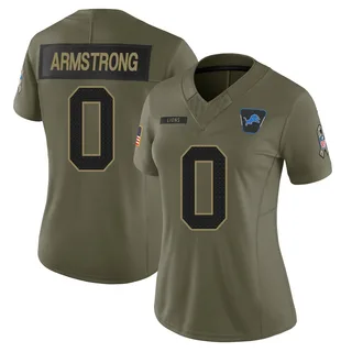 Andrew Armstrong Detroit Lions Women's Limited 2025 Salute to Service Nike Jersey - Olive