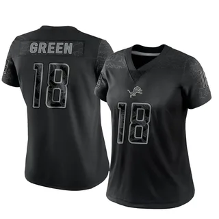 Antoine Green Detroit Lions Women's Limited Black Reflective Nike Jersey - Green