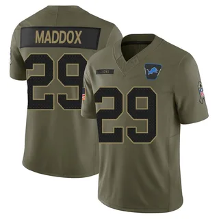 Avonte Maddox Detroit Lions Youth Limited 2025 Salute to Service Nike Jersey - Olive