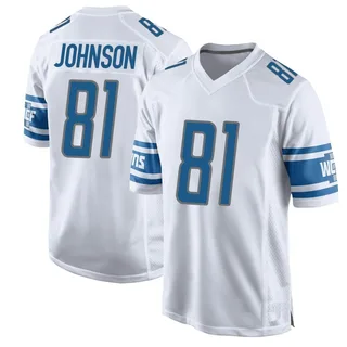 Calvin Johnson Detroit Lions Men's Game Nike Jersey - White