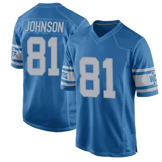 Calvin Johnson Detroit Lions Men's Game Throwback Vapor Untouchable Nike Jersey - Blue