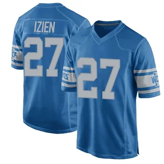 Christian Izien Detroit Lions Men's Game Throwback Vapor Untouchable Nike Jersey - Blue