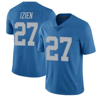 Christian Izien Detroit Lions Men's Limited Throwback Vapor Untouchable Nike Jersey - Blue