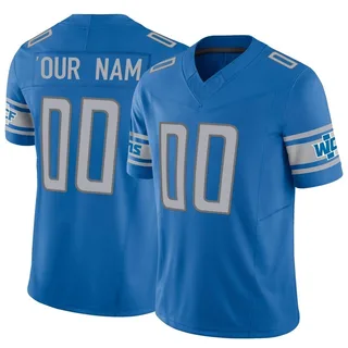 Custom Detroit Lions Men's Limited Custom Vapor F.U.S.E. Nike Jersey - Blue