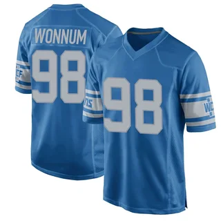 D.J. Wonnum Detroit Lions Youth Game Throwback Vapor Untouchable Nike Jersey - Blue