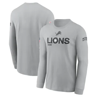 Detroit Lions 2024 Salute To Service Long Sleeve T-Shirt Gray