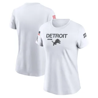Detroit Lions Women's 2024 Salute To Service Legend Performance T-Shirt White