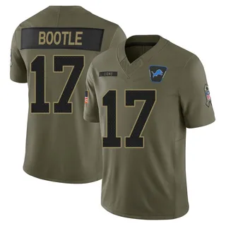 Dicaprio Bootle Detroit Lions Men's Limited 2025 Salute to Service Nike Jersey - Olive