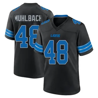 Don Muhlbach Detroit Lions Men's Game Alternate 2nd Nike Jersey - Black