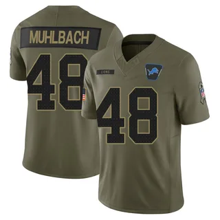 Don Muhlbach Detroit Lions Men's Limited 2025 Salute to Service Nike Jersey - Olive
