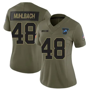 Don Muhlbach Detroit Lions Women's Limited 2025 Salute to Service Nike Jersey - Olive