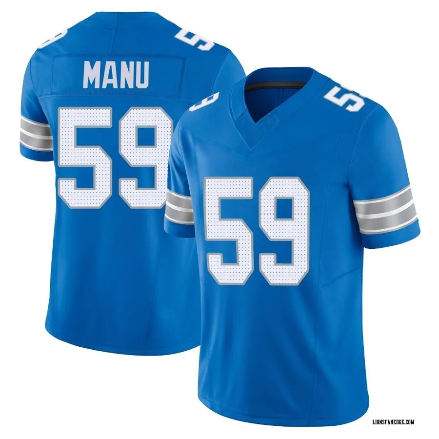 Giovanni Manu Detroit Lions Men's Limited Vapor F.U.S.E. 2nd Nike Jersey - Blue