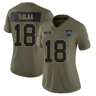 Isaac TeSlaa Detroit Lions Women's Limited 2025 Salute to Service Nike Jersey - Olive