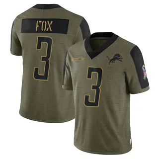 Jack Fox Detroit Lions Men's Limited 2021 Salute To Service Jersey - Olive