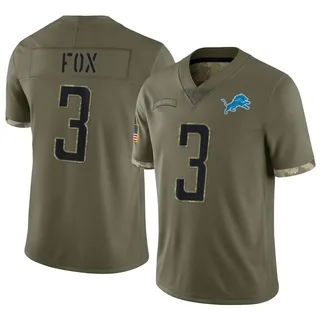 Jack Fox Detroit Lions Men's Limited 2022 Salute To Service Jersey - Olive