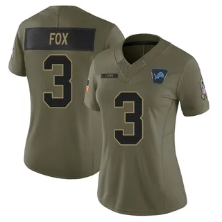 Jack Fox Detroit Lions Women's Limited 2025 Salute to Service Nike Jersey - Olive