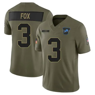 Jack Fox Detroit Lions Youth Limited 2025 Salute to Service Nike Jersey - Olive