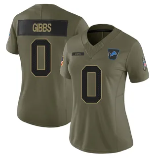 Jahmyr Gibbs Detroit Lions Women's Limited 2025 Salute to Service Nike Jersey - Olive