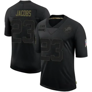 Jerry Jacobs Detroit Lions Men's Limited 2020 Salute To Service Nike Jersey - Black