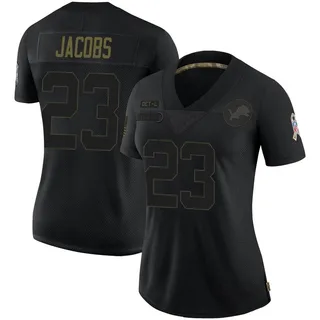 Jerry Jacobs Detroit Lions Women's Limited 2020 Salute To Service Nike Jersey - Black