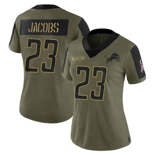Jerry Jacobs Detroit Lions Women's Limited 2021 Salute To Service Nike Jersey - Olive
