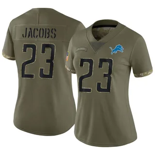 Jerry Jacobs Detroit Lions Women's Limited 2022 Salute To Service Nike Jersey - Olive