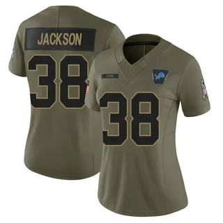 Justin Jackson Detroit Lions Women's Limited 2025 Salute to Service Nike Jersey - Olive