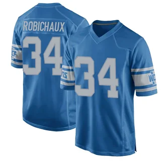 Kye Robichaux Detroit Lions Men's Game Throwback Vapor Untouchable Nike Jersey - Blue