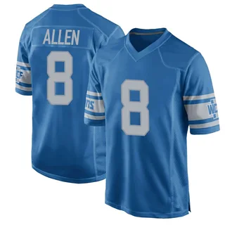 Kyle Allen Detroit Lions Men's Game Throwback Vapor Untouchable Nike Jersey - Blue