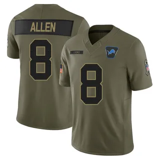 Kyle Allen Detroit Lions Men's Limited 2025 Salute to Service Nike Jersey - Olive