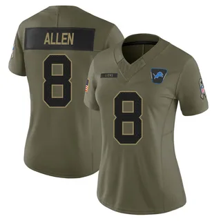 Kyle Allen Detroit Lions Women's Limited 2025 Salute to Service Nike Jersey - Olive
