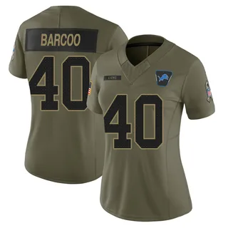 Luq Barcoo Detroit Lions Women's Limited 2025 Salute to Service Nike Jersey - Olive