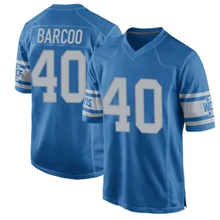 Luq Barcoo Detroit Lions Youth Game Throwback Vapor Untouchable Nike Jersey - Blue