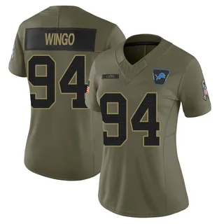 Mekhi Wingo Detroit Lions Women's Limited 2025 Salute to Service Nike Jersey - Olive