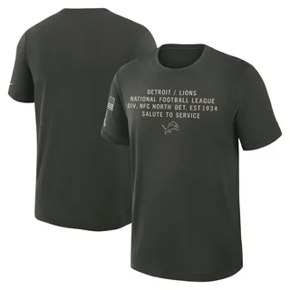 Men's Detroit Lions Dark Green 2025 Salute to Service Sideline Slub T-Shirt