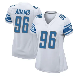 Myles Adams Detroit Lions Women's Game Nike Jersey - White
