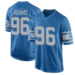 Myles Adams Detroit Lions Youth Game Throwback Vapor Untouchable Nike Jersey - Blue