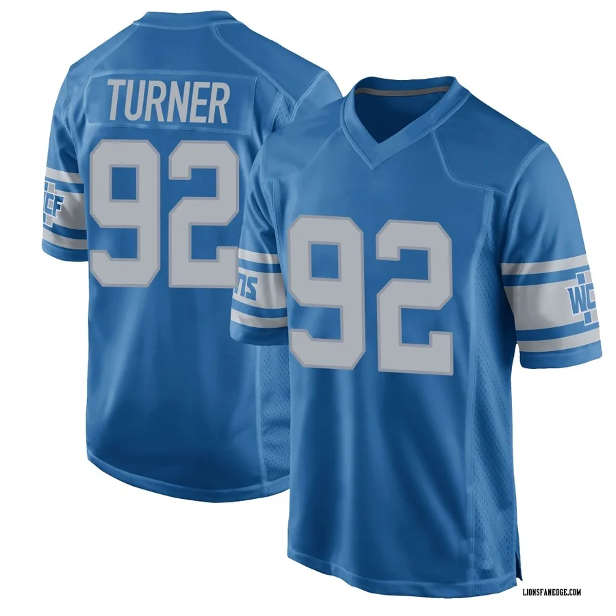 Payton Turner Detroit Lions Men's Game Throwback Vapor Untouchable Nike Jersey - Blue
