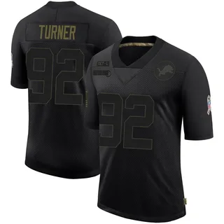 Payton Turner Detroit Lions Men's Limited 2020 Salute To Service Nike Jersey - Black