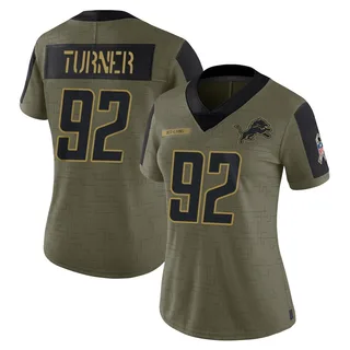 Payton Turner Detroit Lions Women's Limited 2021 Salute To Service Nike Jersey - Olive
