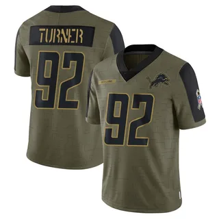 Payton Turner Detroit Lions Youth Limited 2021 Salute To Service Nike Jersey - Olive