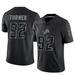 Payton Turner Detroit Lions Youth Limited Reflective Nike Jersey - Black